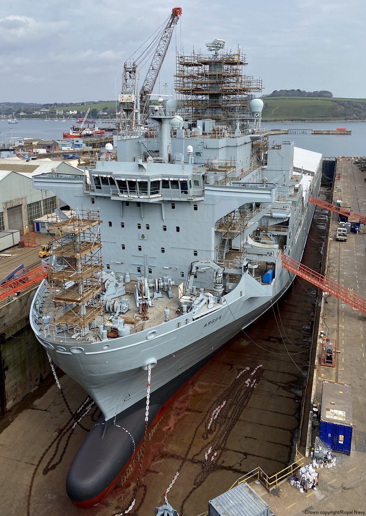 a 135 rfa argus casualty receiving ship support royal fleet auxilary navy dry dock 35