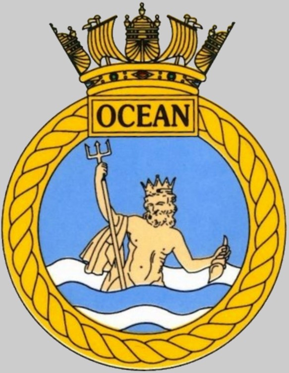 l14 hms ocean l-14 insignia crest patch badge landing platform helicopter lph amphibious assault ship royal navy 03c
