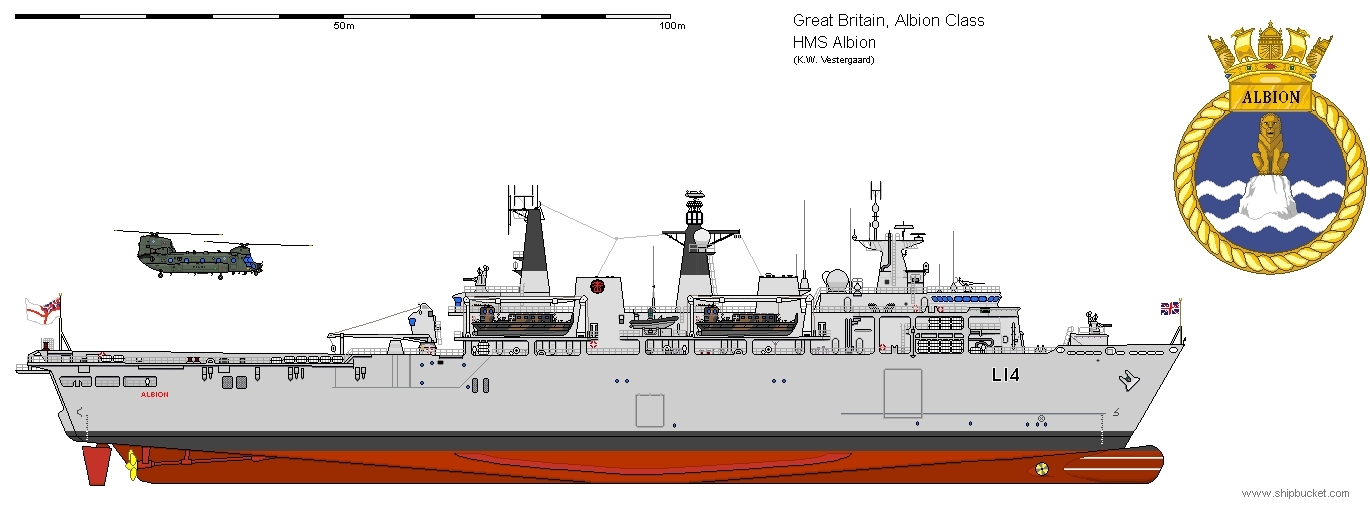 hms albion l-14 amphibious transport dock landing platform ship lpd royal navy 12 drawing