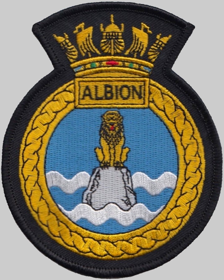 l14 hms albion insignia crest patch badge amphibious transport dock assault ship landing platform lpd royal navy 03p