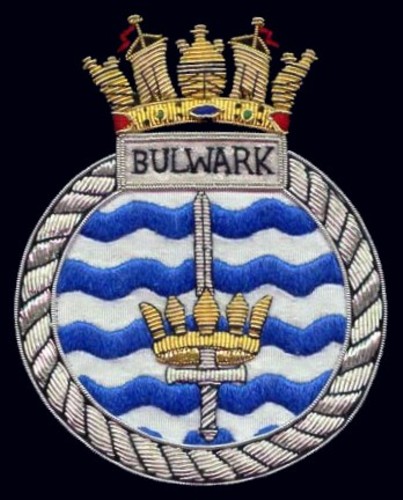 l15 hms bulwark insignia crest patch badge amphibious transport dock assault ship landing platform lpd royal navy 02p