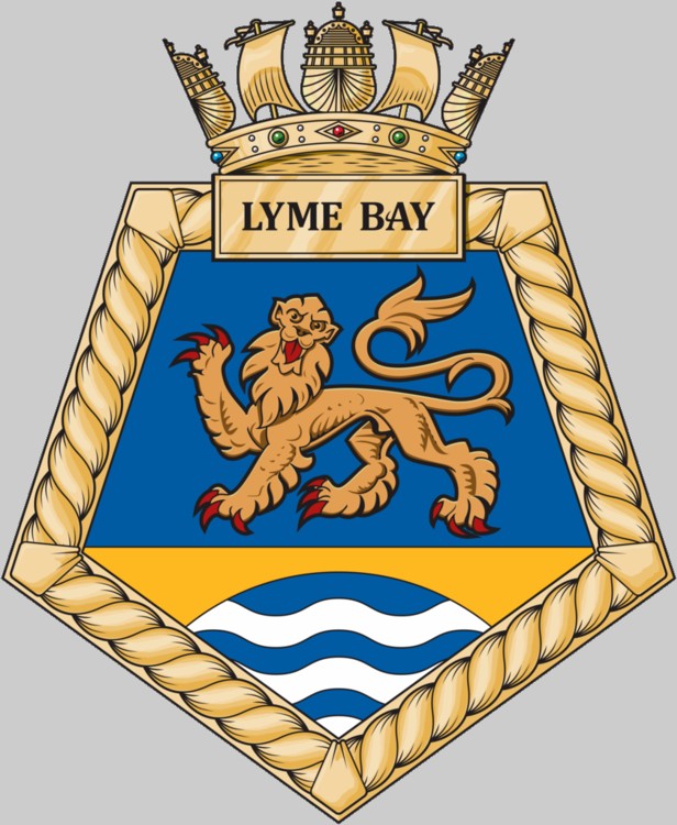 l-3007 rfa lyme bay insignia crest patch badge dock landing ship royal fleet auxilary navy 02c