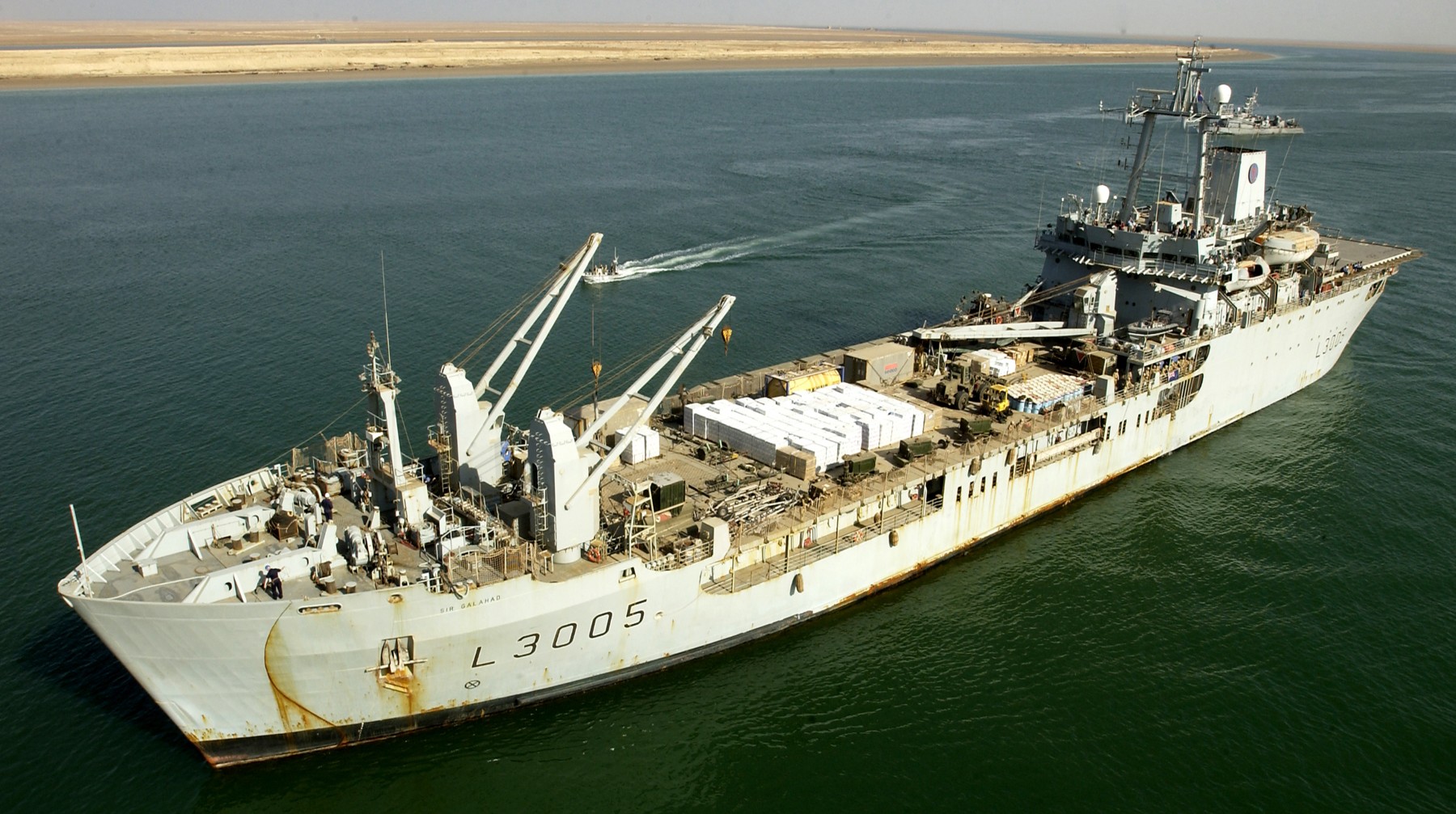 l 3005 fra sir galahad round table class landing ship royal navy