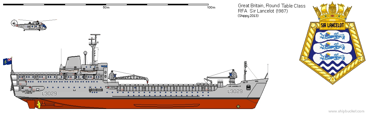 rfa sir lancelot l3029 round table class landing ship royal navy