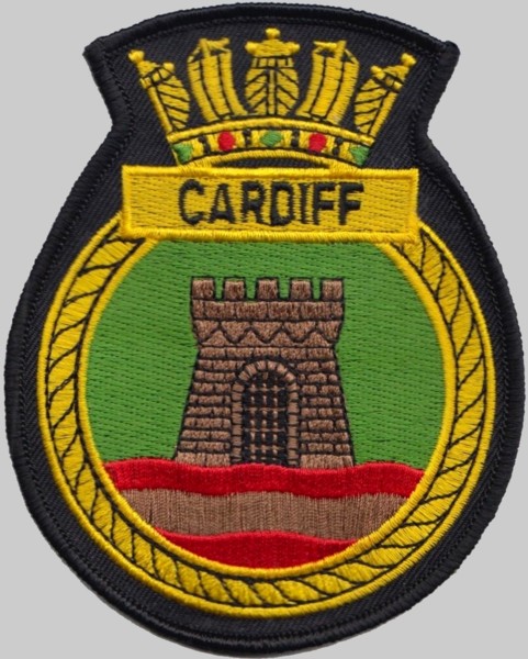 d 108 hms cardiff insignia crest patch badge royal navy destroyer