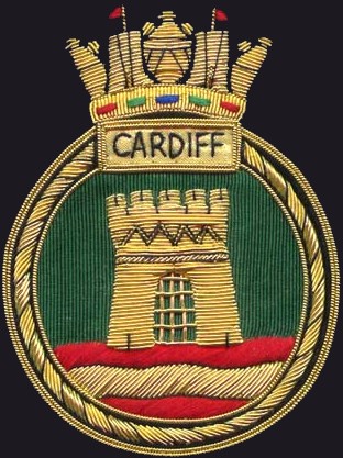 d 108 hms cardiff crest patch insignia