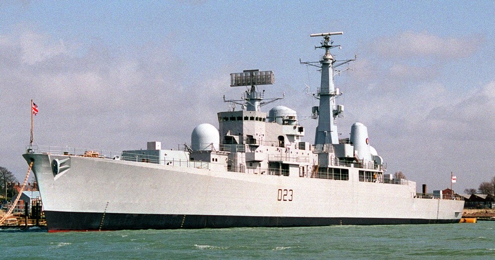 d 23 hms bristol type 82 class destroyer royal navy