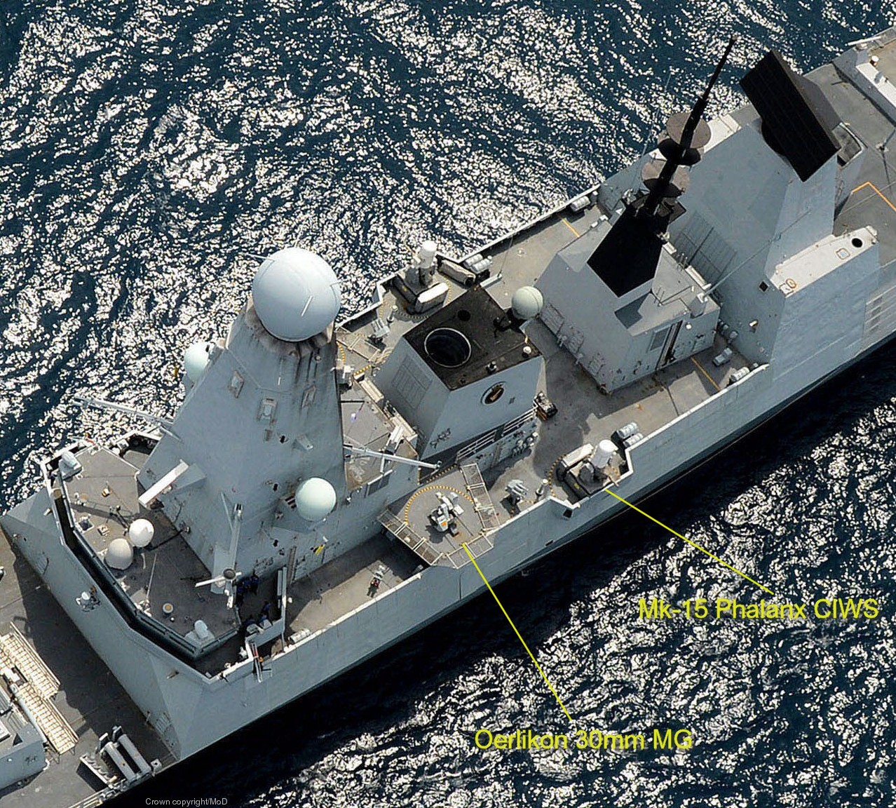 type 45 daring class destroyer oerlikon 30mm machine gun mk-15 phalanx ciws