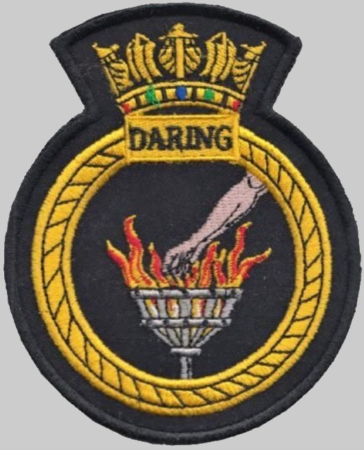 hms daring d-32 insignia crest patch badge type 45 class guided missile destroyer ddg royal navy 02p
