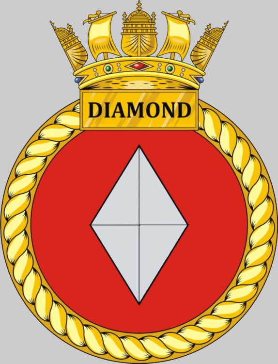 hms diamond d-34 insignia crest patch badge type 45 class destroyer royal navy 03c