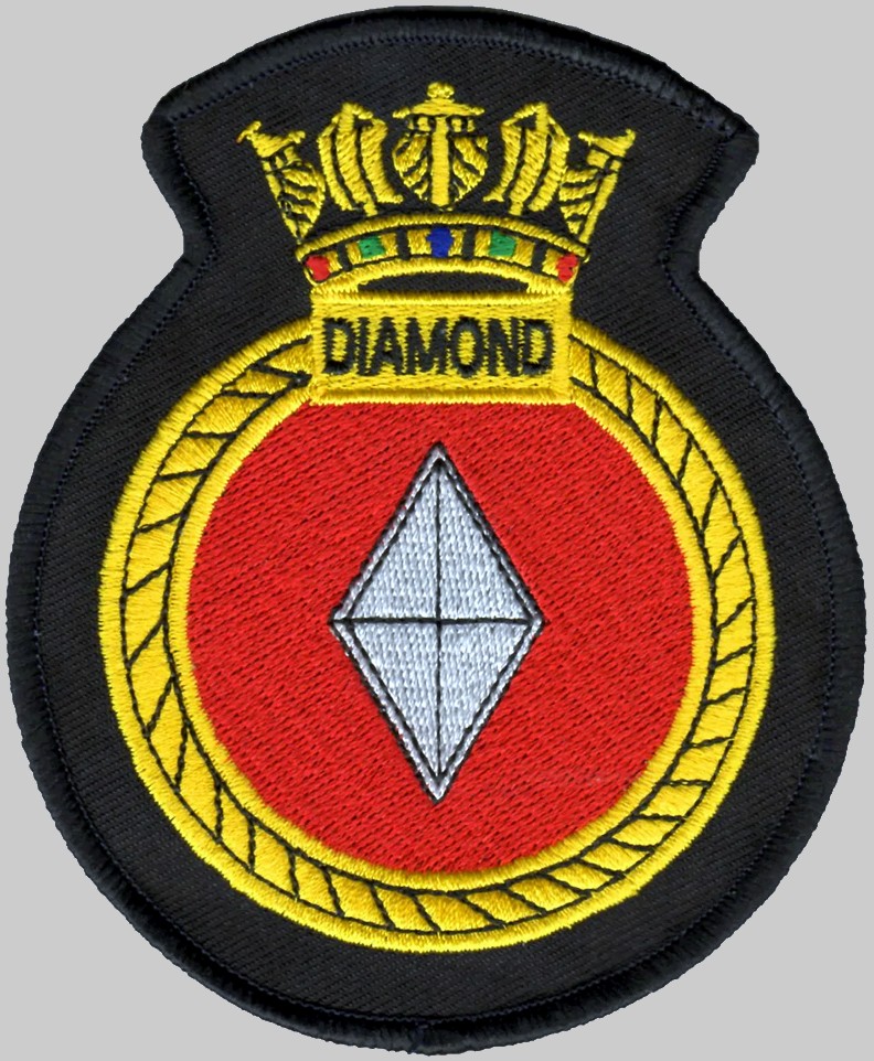 hms diamond d-34 insignia crest patch badge type 45 class destroyer royal navy 02p