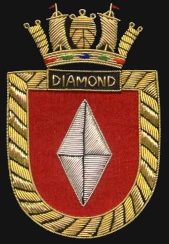 hms diamond d-34 insignia crest patch badge type 45 class destroyer royal navy 03p