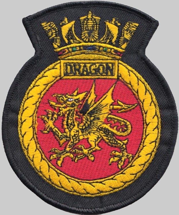 d35 hms dragon d-35 insignia crest patch badge type 45 daring class guided missile destroyer ddg royal navy 02p