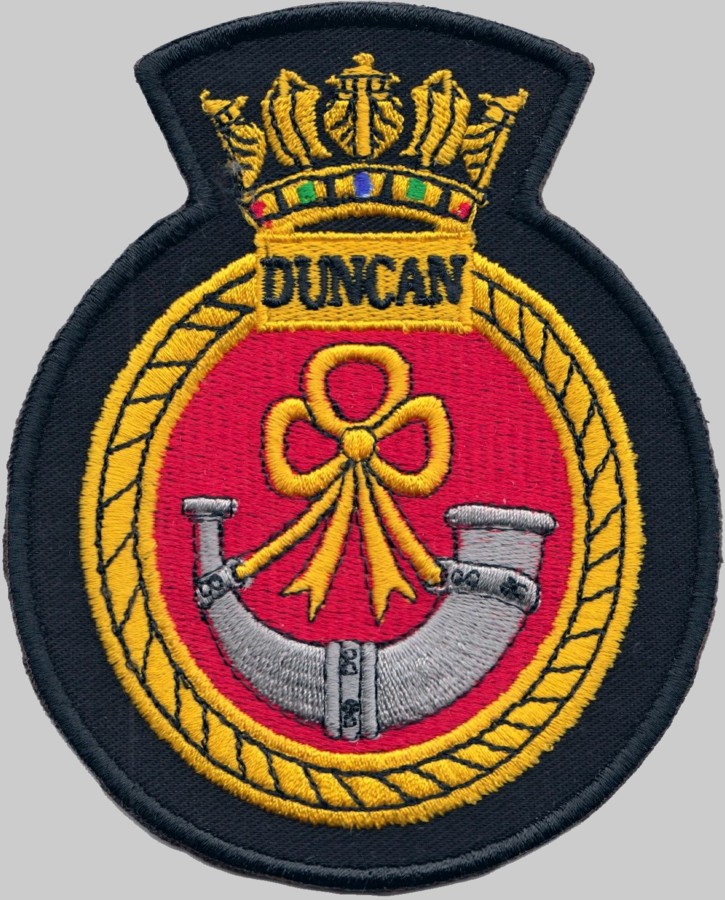 d37 hms duncan insignia crest patch badge d-37 type 45 daring class guided missile destroyer ddg royal navy 02p