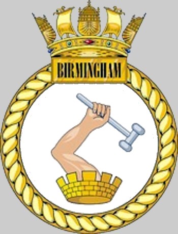 d 86 hms birmingham insignia crest patch badge royal navy destroyer