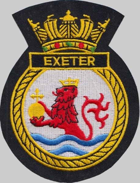 d 89 hms exeter insignia crest patch badge royal navy destroyer