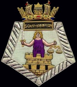 d 90 hms southampton insignia patch coat of arms royal navy