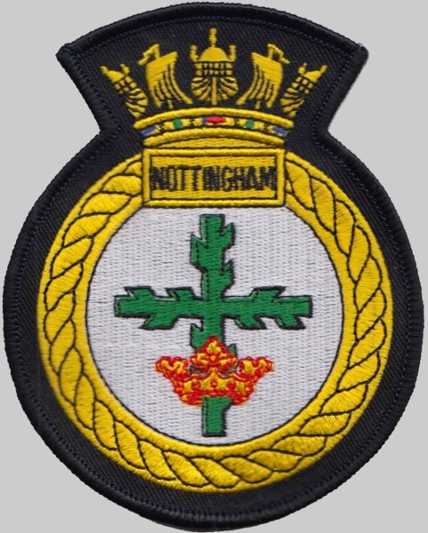 d 91 hms nottingham insignia crest patch badge royal navy destroyer