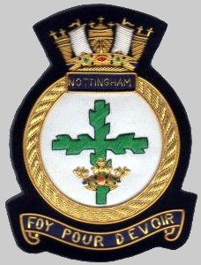 d91 hms nottingham insignia patch coat of arms royal navy