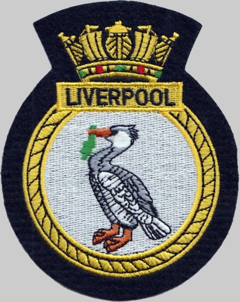 d 92 hms liverpool insignia crest patch badge royal navy destroyer
