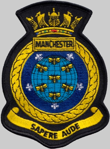 d 95 hms manchester insignia crest patch coat of arms royal navy