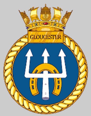 d 96 hms gloucester insignia crest patch badge royal navy destroyer