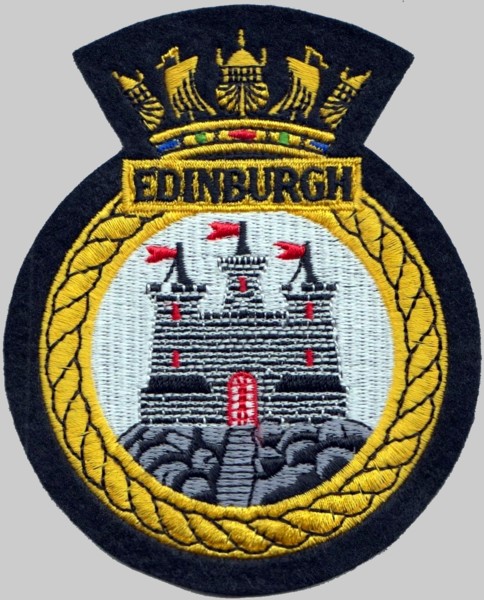 hms edinburgh d 97 insignia patch crest coat of arms royal navy destroyer