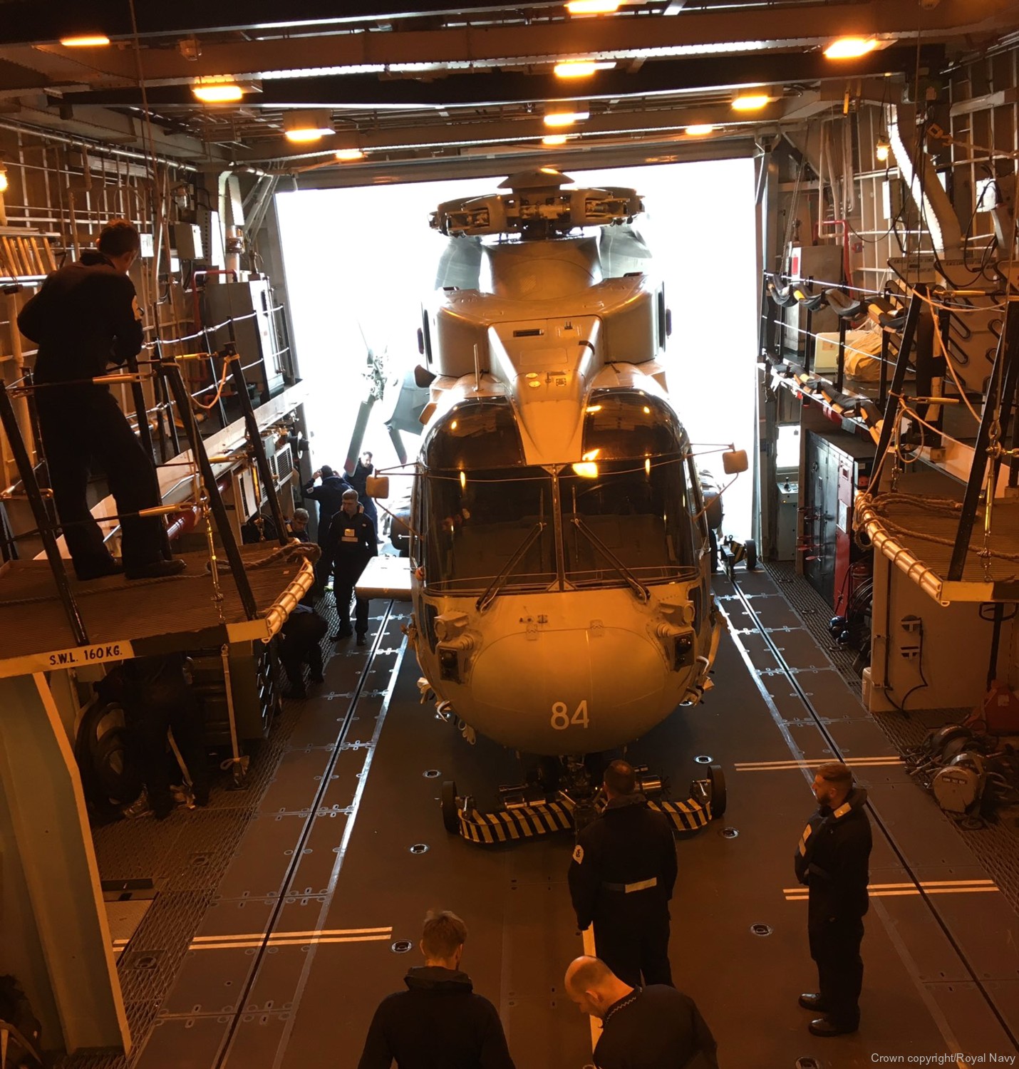 f-229 hms lancaster type 23 duke class guided missile frigate royal navy 16 merlin helicopter hangar