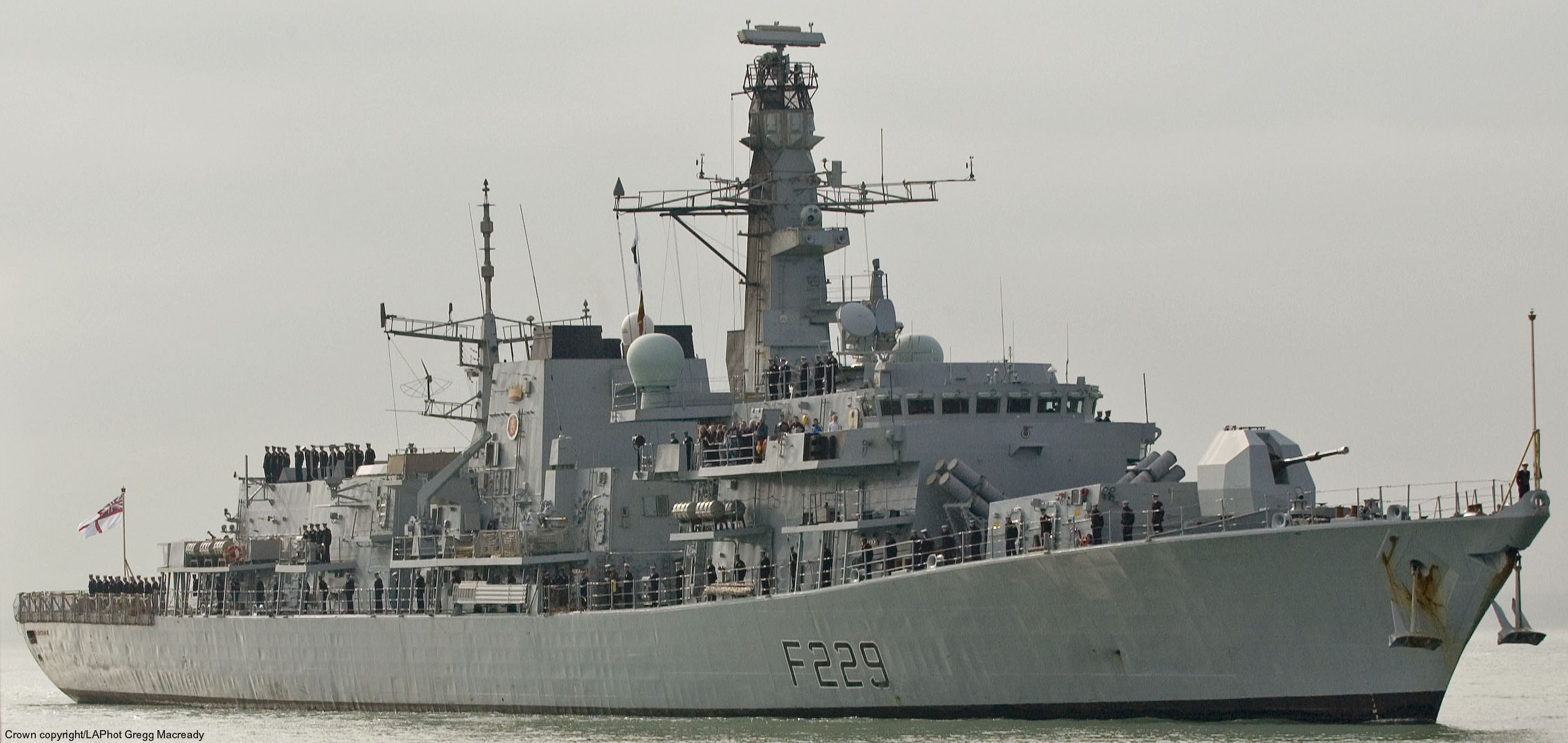 f229 hms lancaster type 23 duke class guided missile frigate royal navy 52
