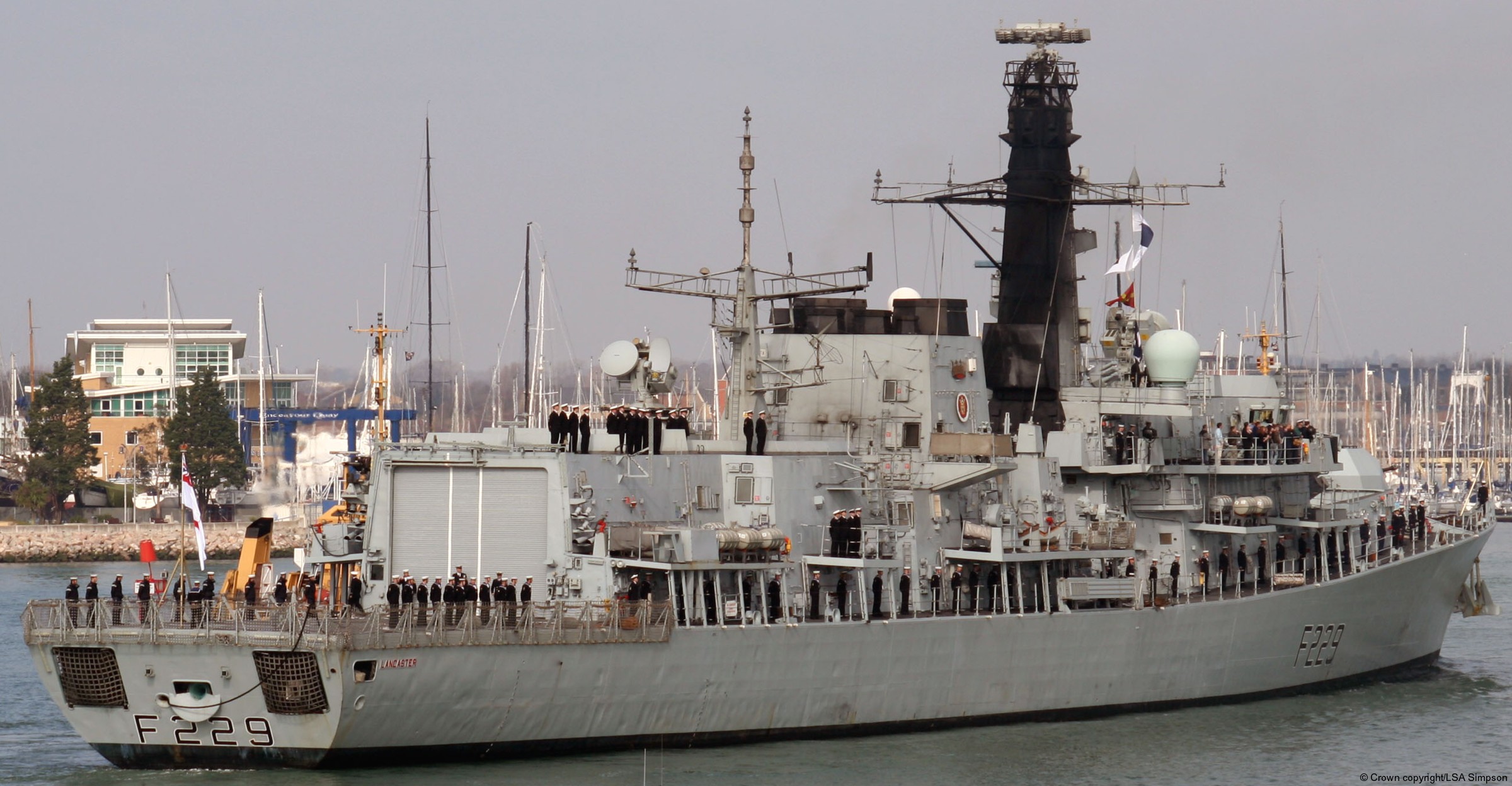 f229 hms lancaster type 23 duke class guided missile frigate royal navy 62