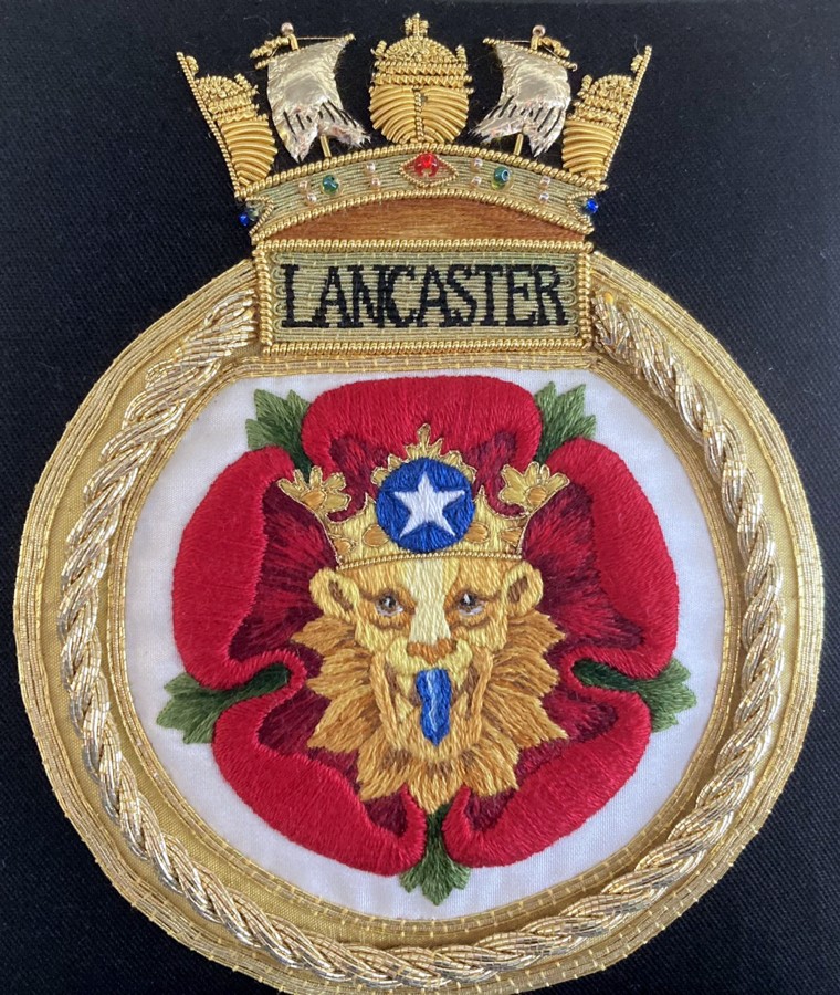 f-229 hms lancaster insignia crest patch badge type 23 duke class guided missile frigate royal navy 03p