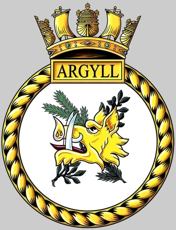 f231 hms argyll insignia crest patch type 23 duke class guided missile frigate ffg royal navy 02x