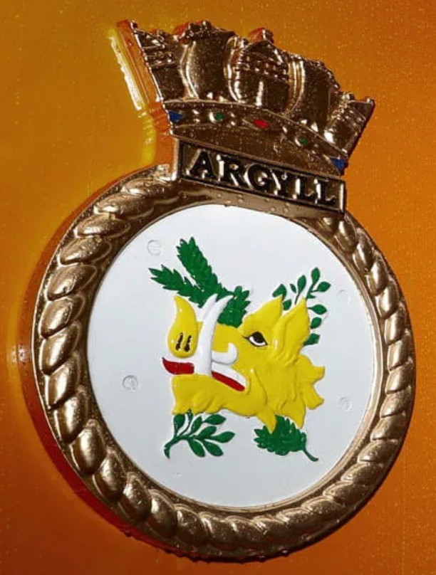 f231 hms argyll insignia crest patch badge type 23 duke class guided missile frigate ffg royal navy 04c