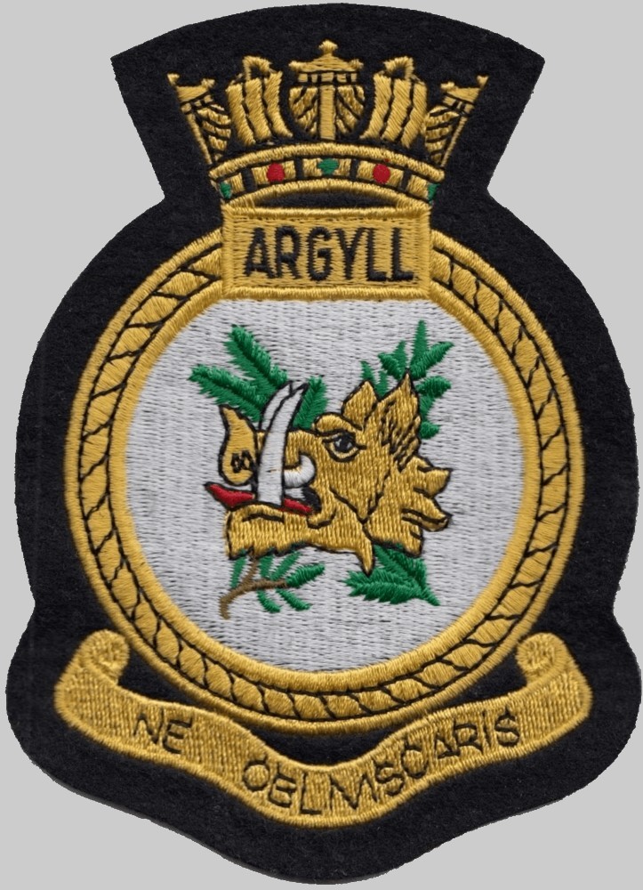 f231 hms argyll insignia crest patch badge type 23 duke class guided missile frigate ffg royal navy 02p