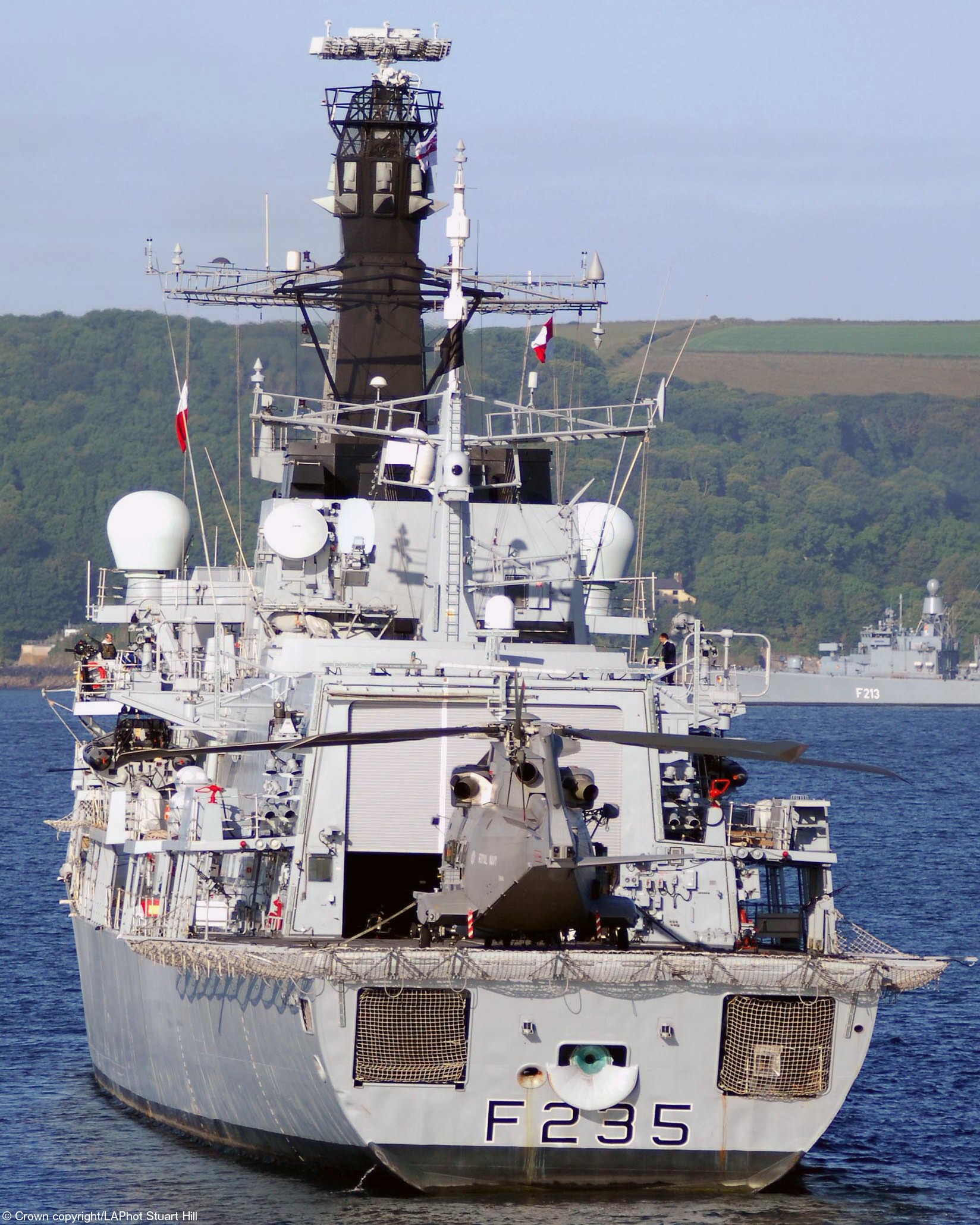 f234 hms iron duke type 23 duke class guided missile frigate merlin helicopter 58