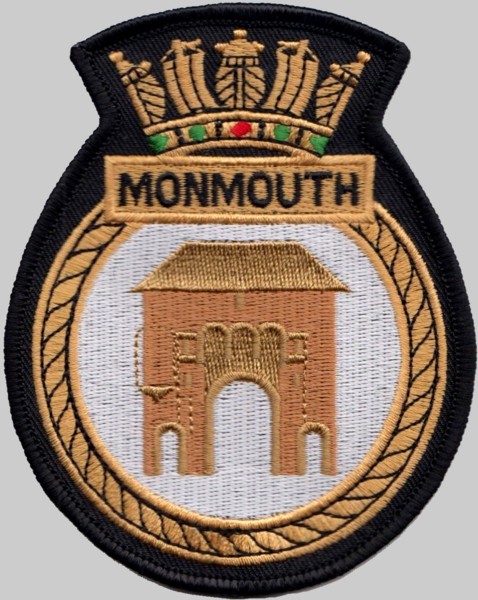 f-235 hms monmouth insignia crest patch badge type 23 duke class frigate ffg royal navy 02p