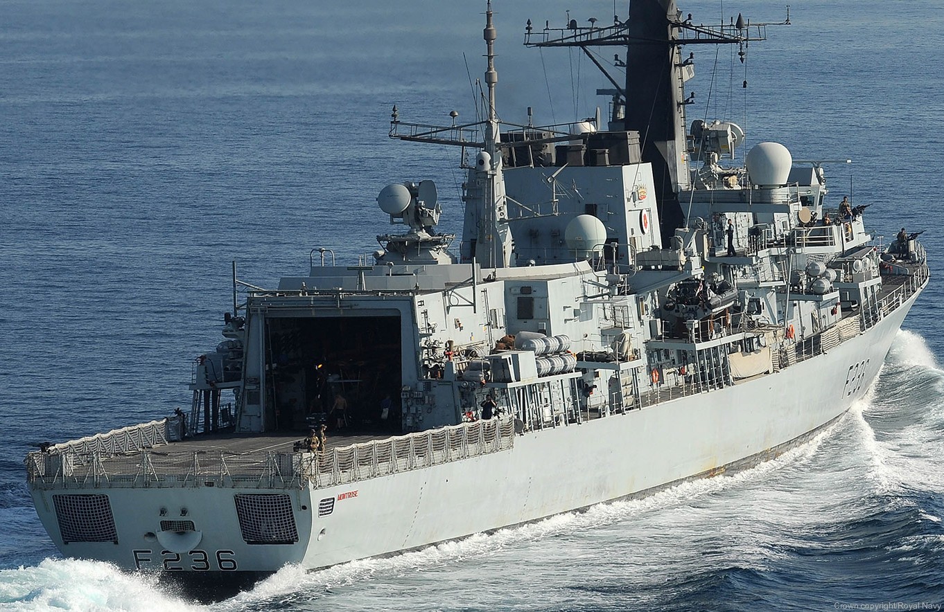 f-236 hms montrose type 23 duke class guided missile frigate ffg royal navy 27 flight deck hangar