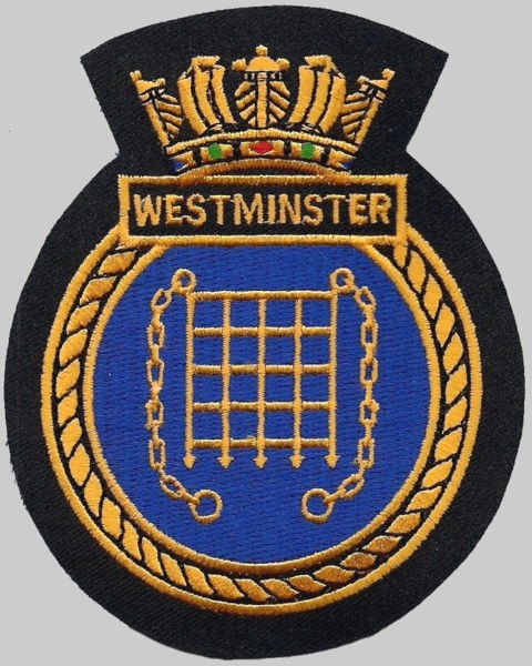 f-237 hms westminster insignia crest patch badge type 23 duke class frigate royal navy 02p