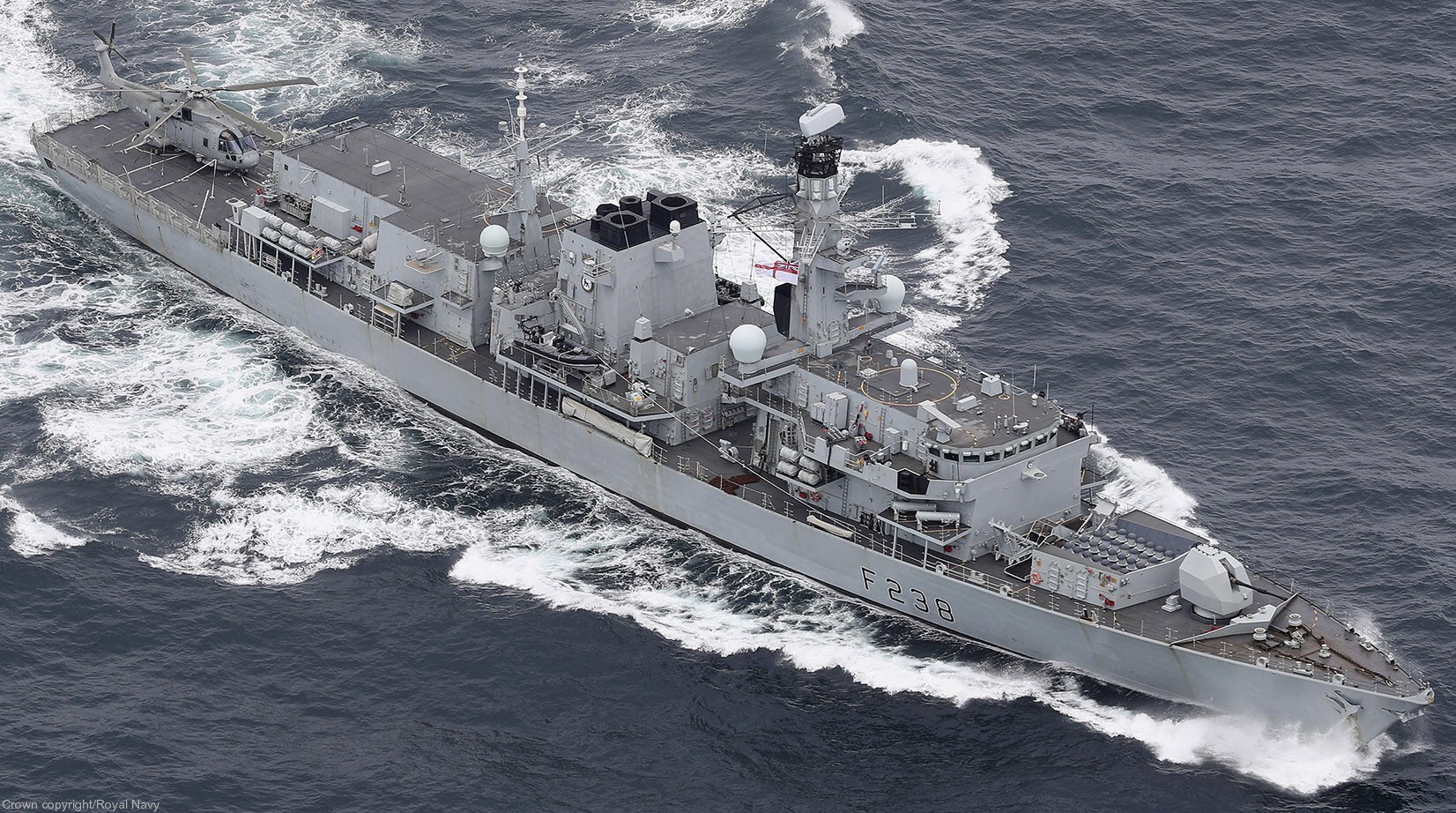 f-238 hms northumberland type 23 duke class guided missile frigate ffg royal navy 14 merlin helicopter