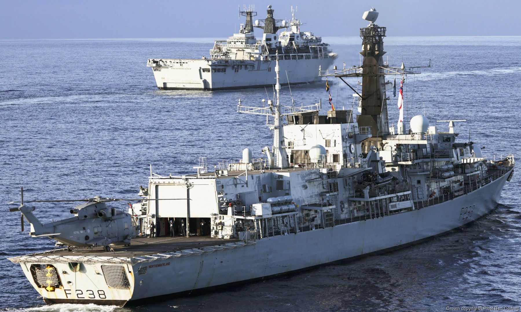 f-238 hms northumberland type 23 duke class guided missile frigate ffg royal navy 23
