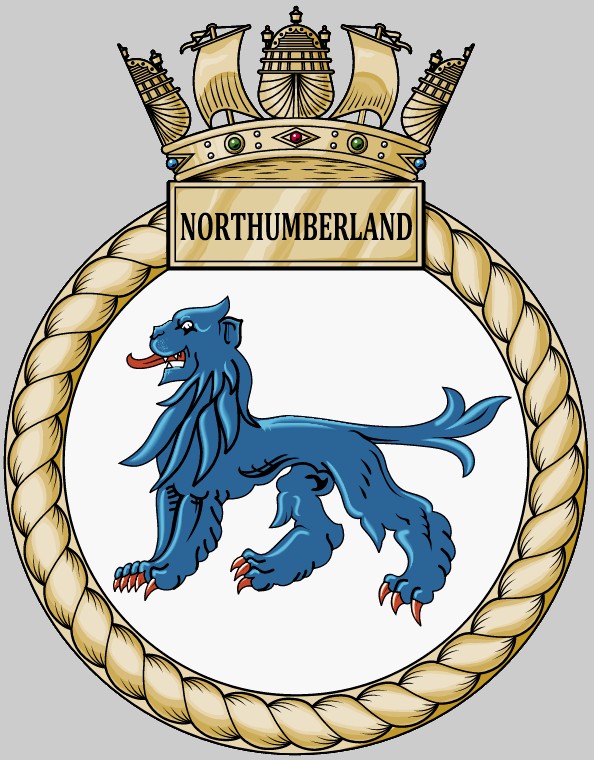 f-238 hms northumberland insignia crest patch badge type 23 duke class guided missile frigate royal navy 03c