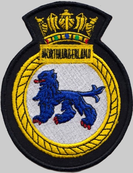 f-238 hms northumberland insignia crest patch badge type 23 duke class guided missile frigate royal navy 02p
