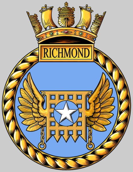 f-239 hms richmond insignia crest patch badge type 23 duke class frigate royal navy 02x