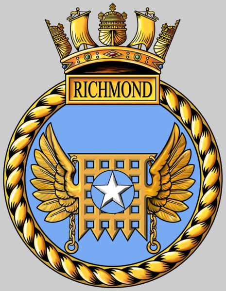 f-239 hms richmond insignia crest patch badge type 23 duke class frigate royal navy 02x