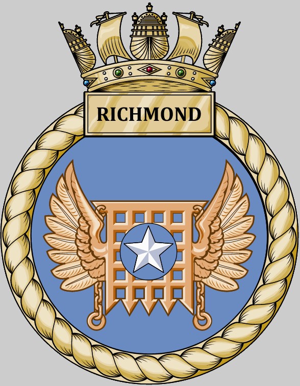 f-239 hms richmond insignia crest patch badge type 23 duke class frigate royal navy 03c