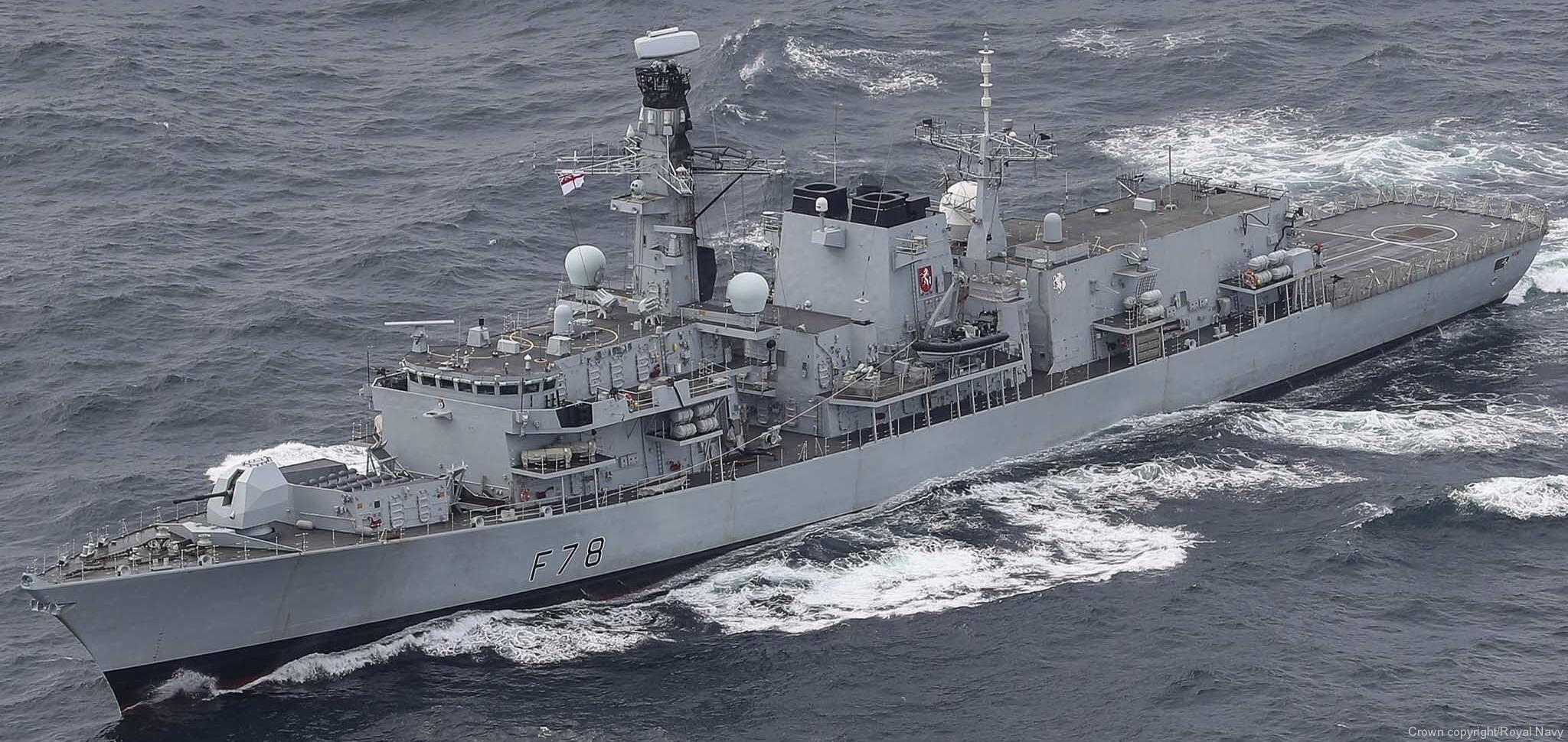 f-78 hms kent type 23 duke class guided missile frigate ffg royal navy 36