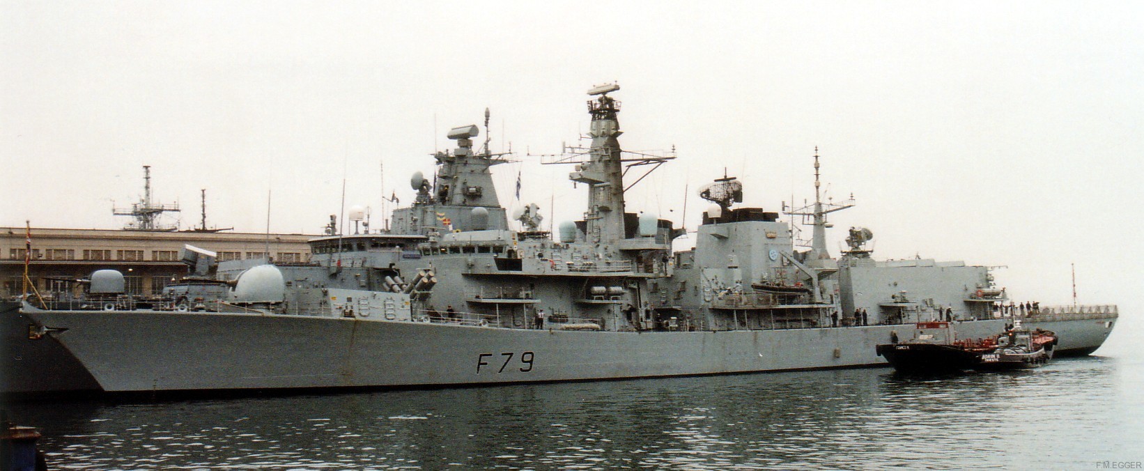 f-79 hms portland type 23 duke class guided missile frigate ffg royal navy 19 stanavformed nato trieste italy