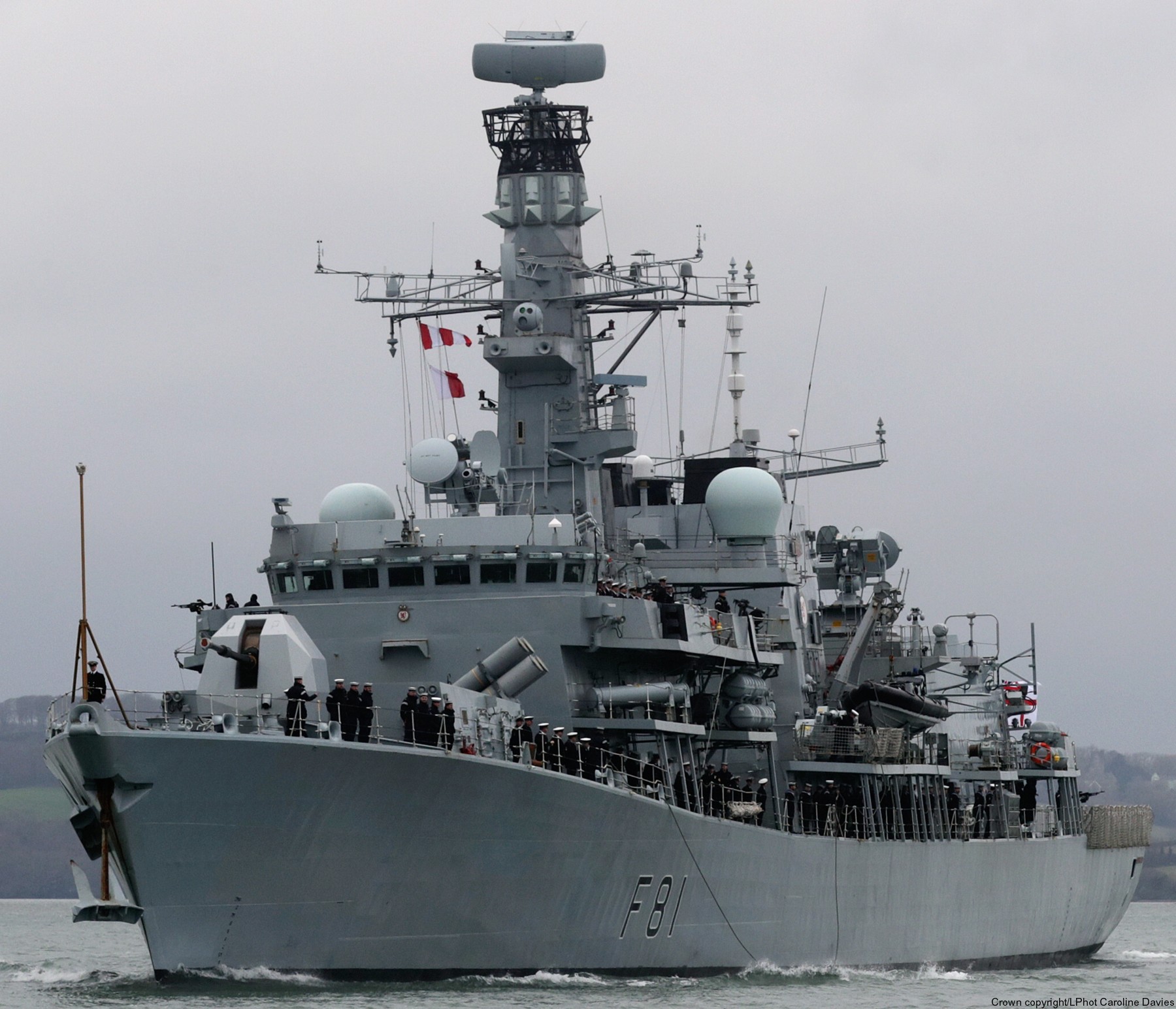 f-81 hms sutherland type 23 duke class guided missile frigate ffg royal navy 29