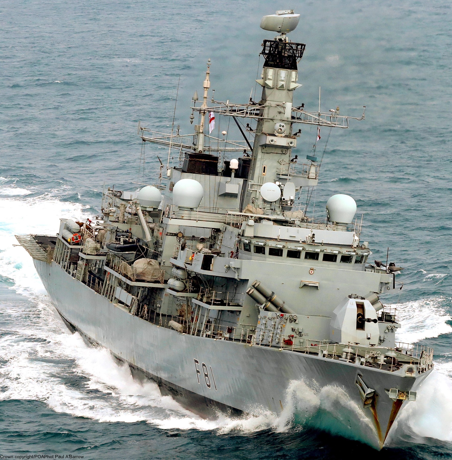 f-81 hms sutherland type 23 duke class guided missile frigate ffg royal navy 46