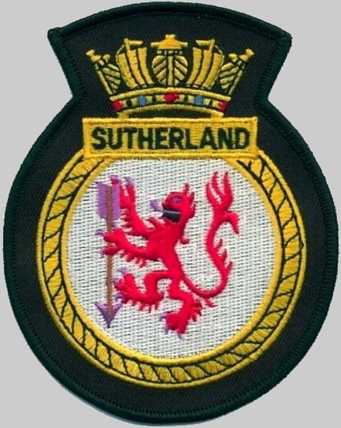 f-81 hms sutherland insignia crest patch badge type 23 duke class frigate royal navy 02p